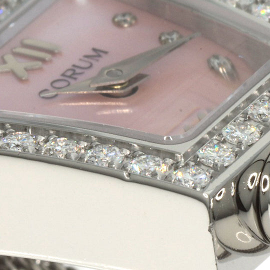 CORUM Watches Quartz 101.414.20 Stainless Steel Silver Trapeze Diamond Pink shell dial