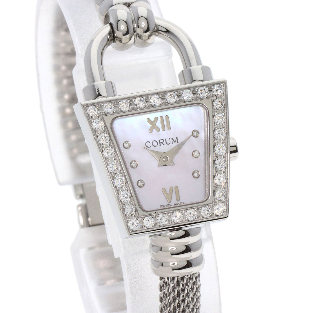 CORUM Watches Quartz 101.414.20 Stainless Steel Silver Trapeze Diamond Pink shell dial