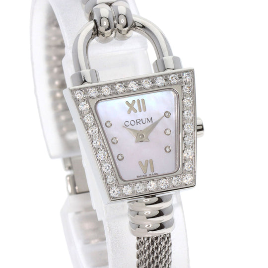 CORUM Watches Quartz 101.414.20 Stainless Steel Silver Trapeze Diamond Pink shell dial