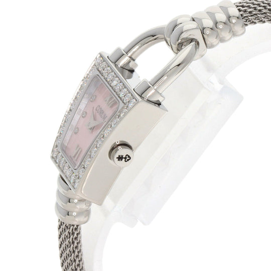 CORUM Watches Quartz 101.414.20 Stainless Steel Silver Trapeze Diamond Pink shell dial