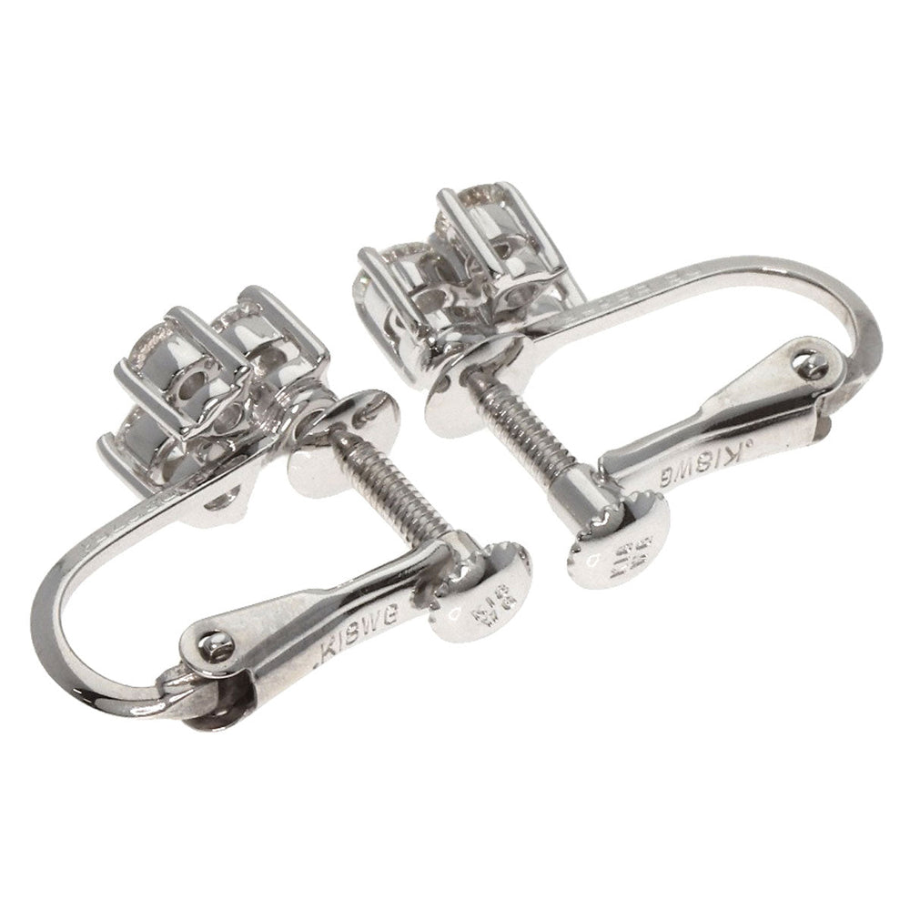 De Beers Earring K18WG Silver Diamond Cocktail Fizz Women Used Authentic