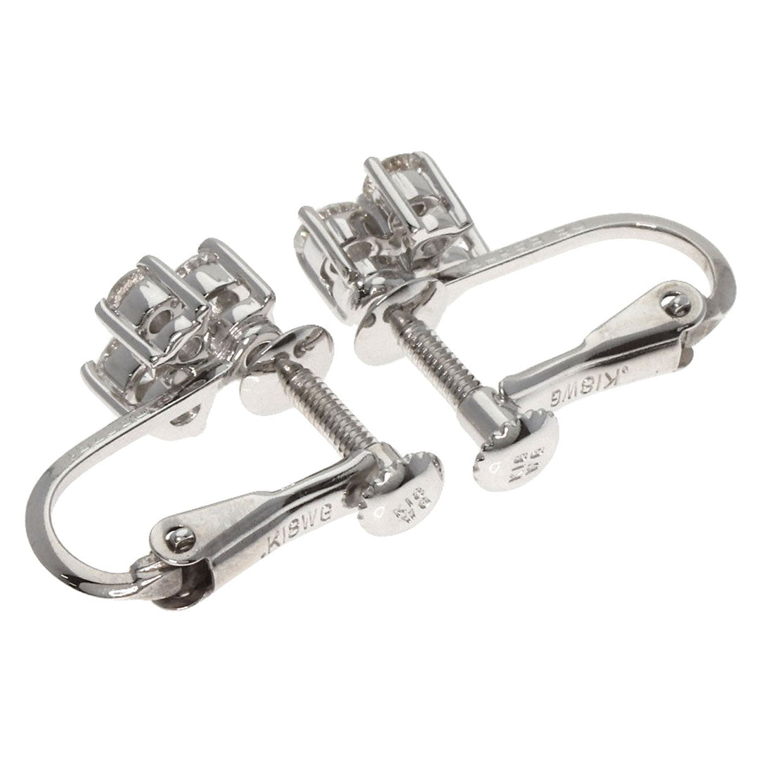 De Beers Earring K18WG Silver Diamond Cocktail Fizz Women Used Authentic