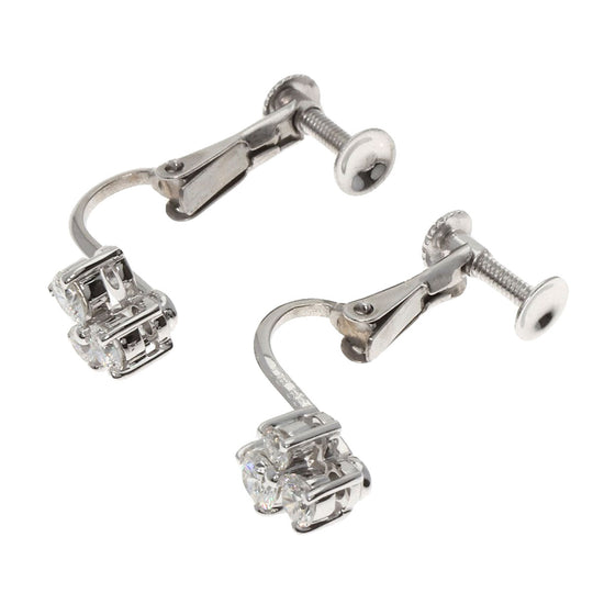De Beers Earring K18WG Silver Diamond Cocktail Fizz Women Used Authentic