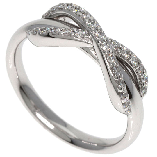 TIFFANY&Co. Ring K18WG Silver Infinity Diamond Women Used Authentic