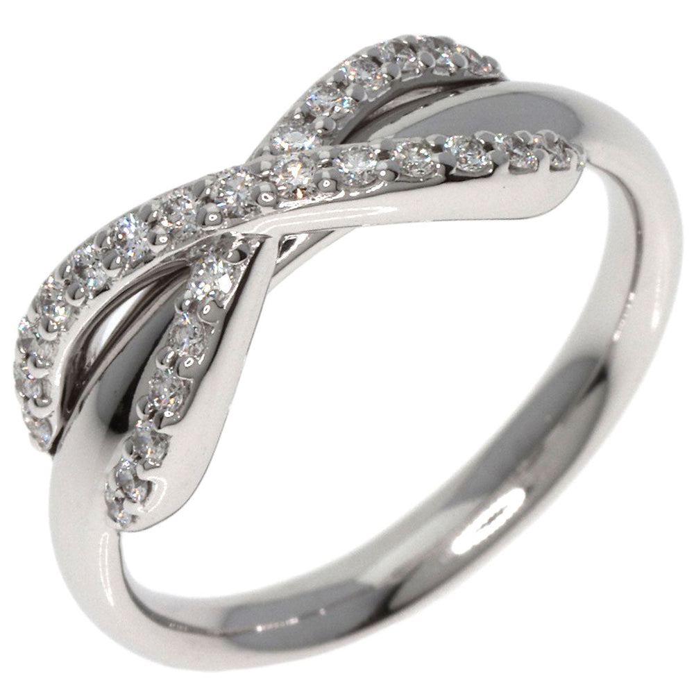 TIFFANY&Co. Ring K18WG Silver Infinity Diamond Women Used Authentic