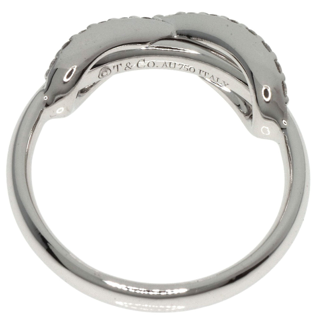 TIFFANY&Co. Ring K18WG Silver Infinity Diamond Women Used Authentic