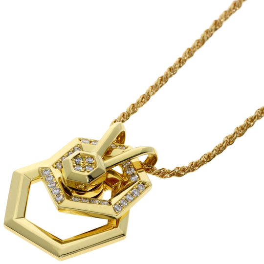 WALTHAM Necklace 18K Yellow Gold gold Swing diamond Women Used Authentic