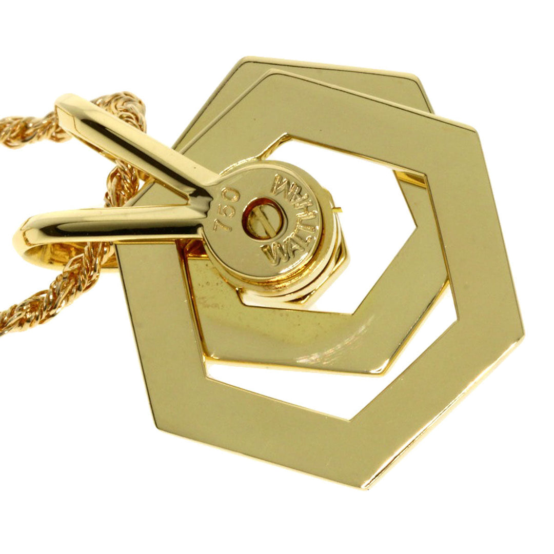 WALTHAM Necklace 18K Yellow Gold gold Swing diamond Women Used Authentic