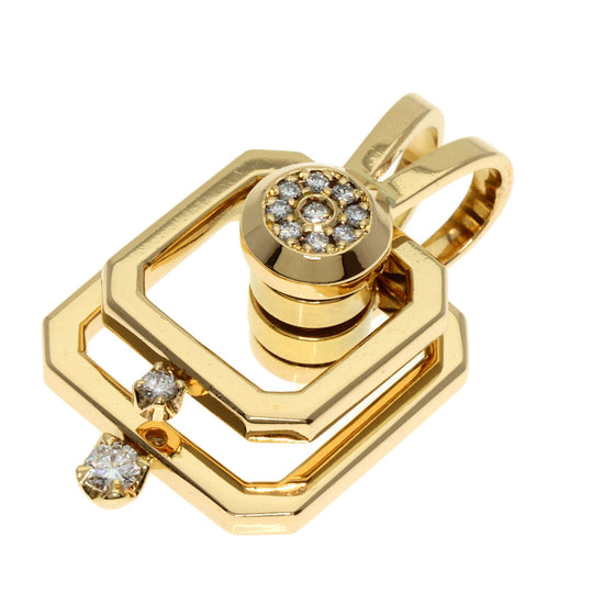 WALTHAM Pendant top 18K Yellow Gold gold Swing diamond Women Used Authentic
