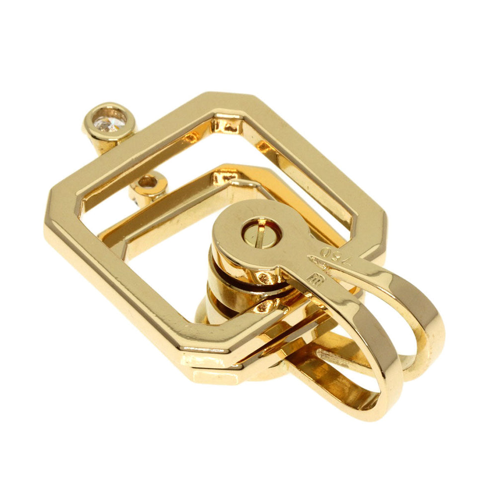 WALTHAM Pendant top 18K Yellow Gold gold Swing diamond Women Used Authentic
