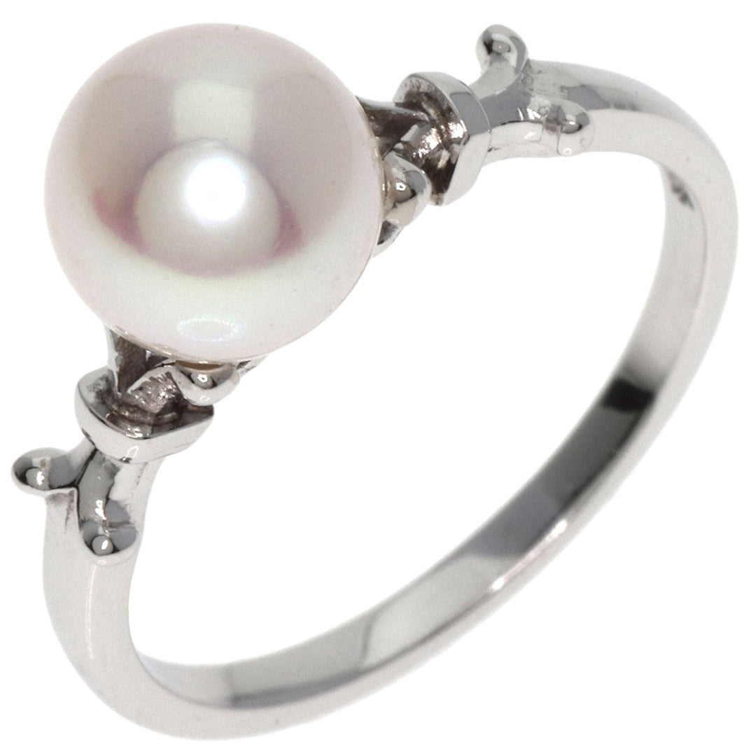 MIKIMOTO Ring K14WG Silver Pearl