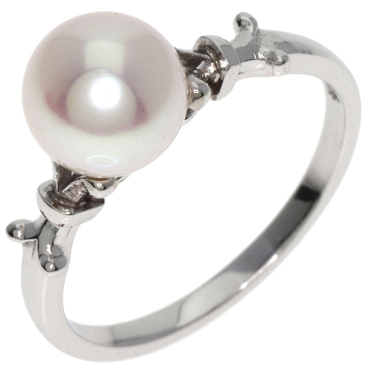 MIKIMOTO Ring K14WG Silver Pearl