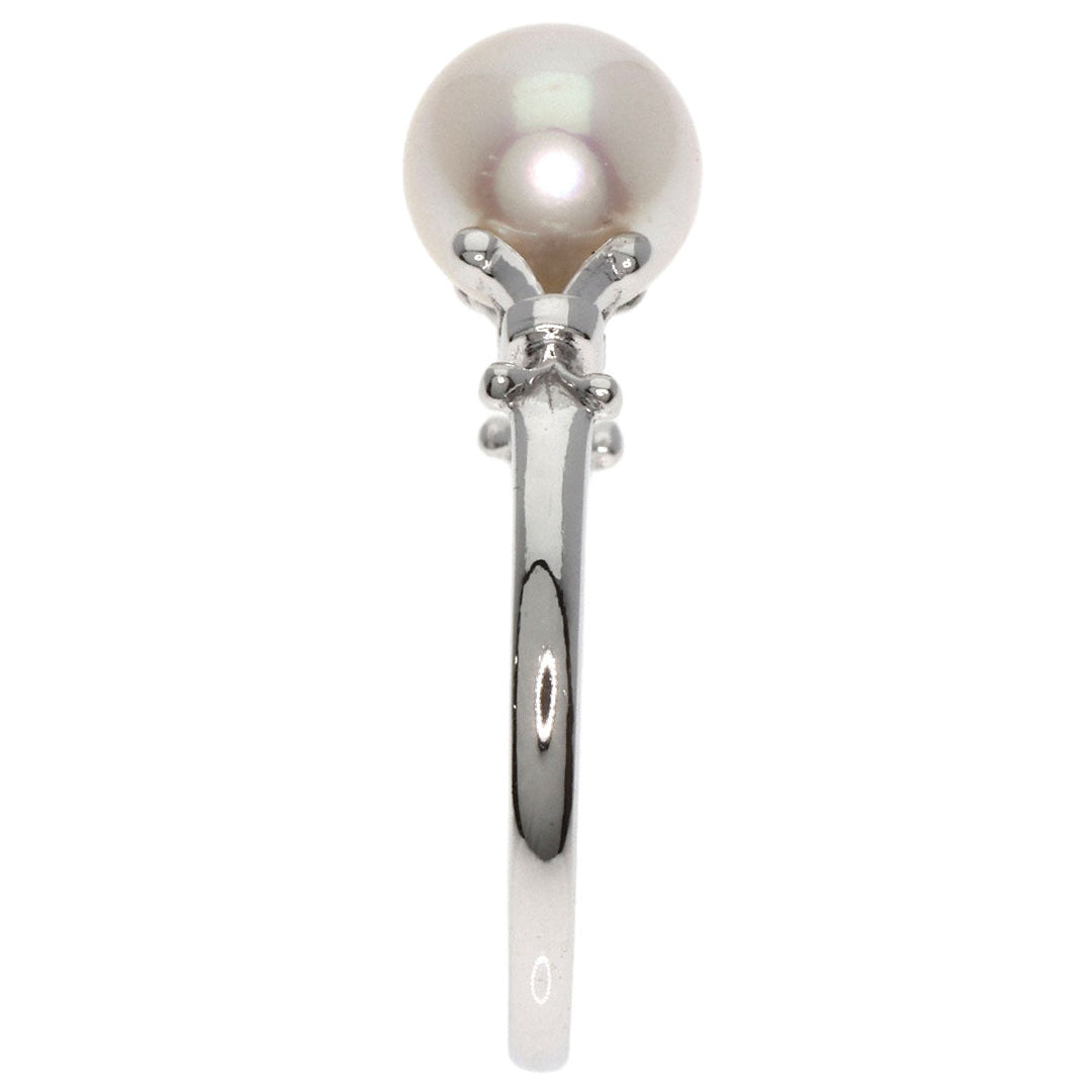 MIKIMOTO Ring K14WG Silver Pearl