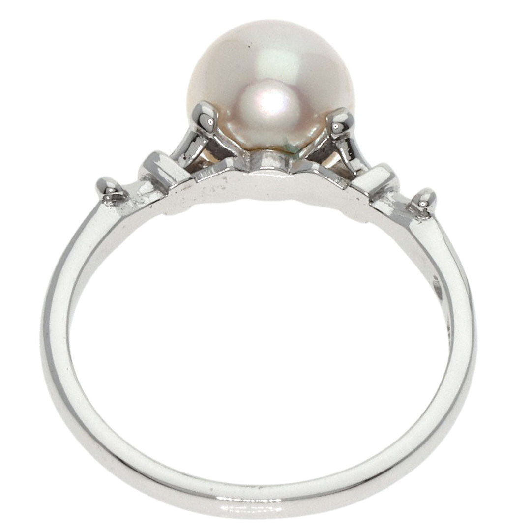 MIKIMOTO Ring K14WG Silver Pearl