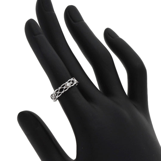 STAR JEWELRY Ring K18WG Silver 1P Diamond #7 Women Used Authentic