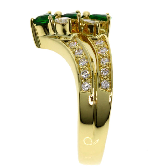 JUNE Ring 18K Yellow Gold gold Green Grossular Garnet Diamond