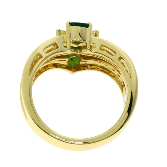JUNE Ring 18K Yellow Gold gold Green Grossular Garnet Diamond
