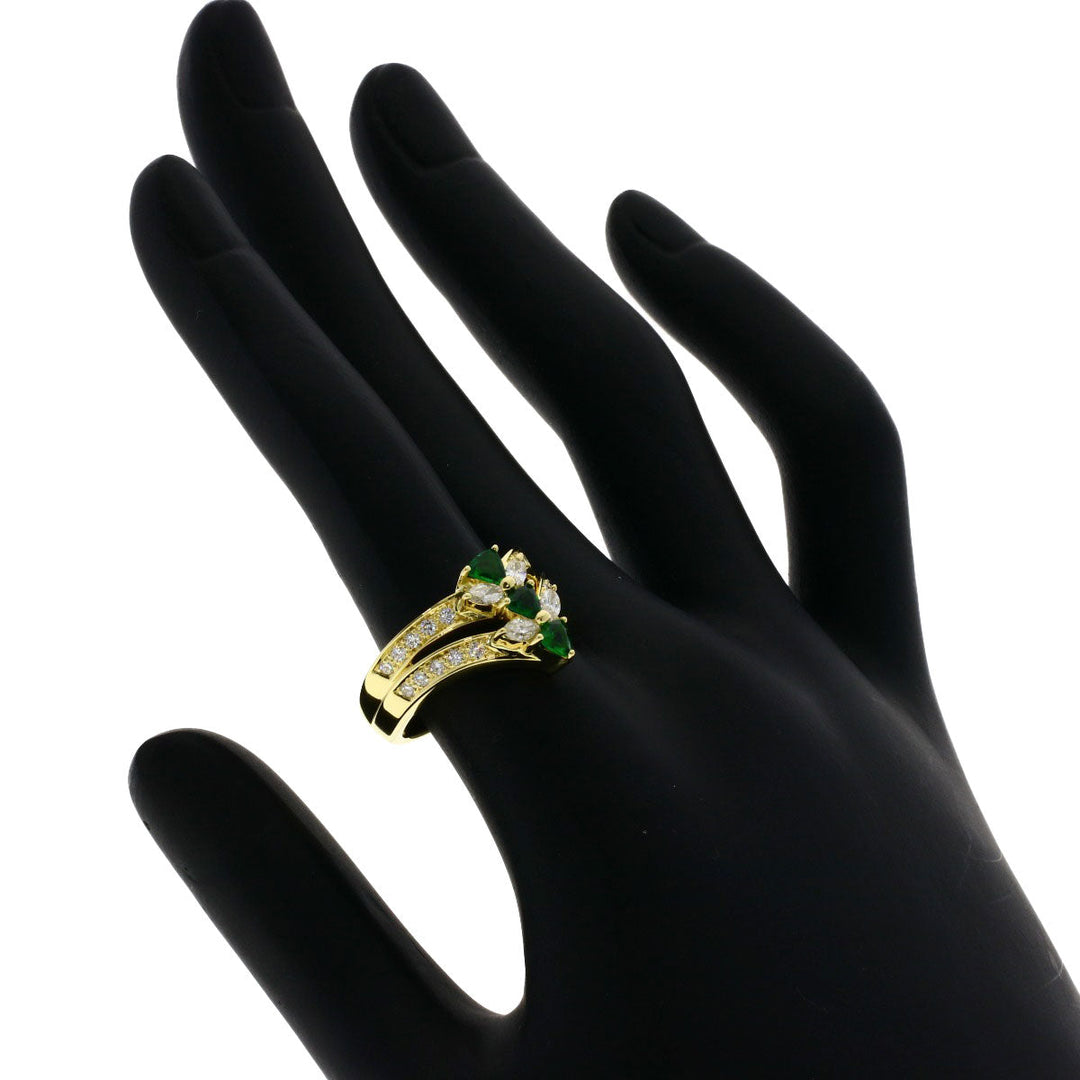 JUNE Ring 18K Yellow Gold gold Green Grossular Garnet Diamond