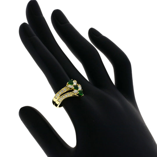 JUNE Ring 18K Yellow Gold gold Green Grossular Garnet Diamond