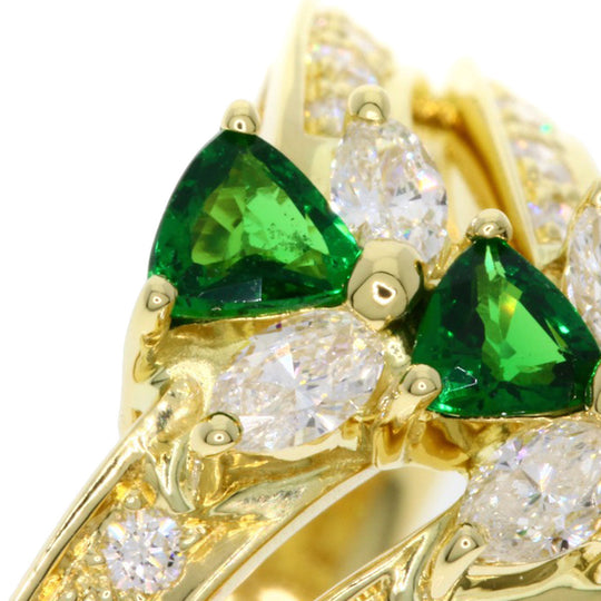 JUNE Ring 18K Yellow Gold gold Green Grossular Garnet Diamond