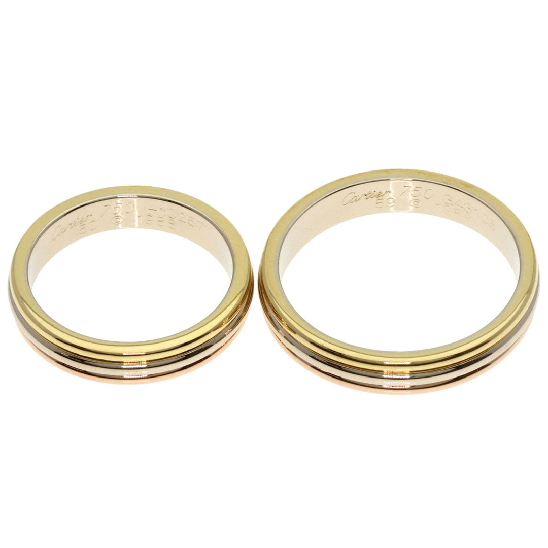 CARTIER Ring K18YG , K18WG , K18PG gold Louis Cartier Vendme Pairing #50 #59 Women Used Authentic