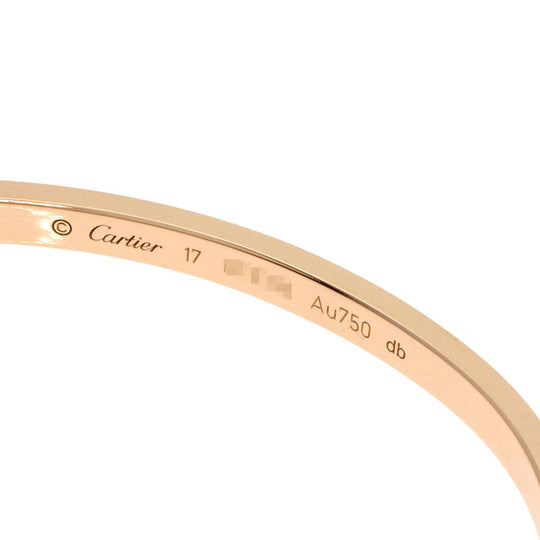CARTIER bracelet 18K Pink Gold gold Love Bracelet SM Half Diamond No Driver #17 Women Used Authentic