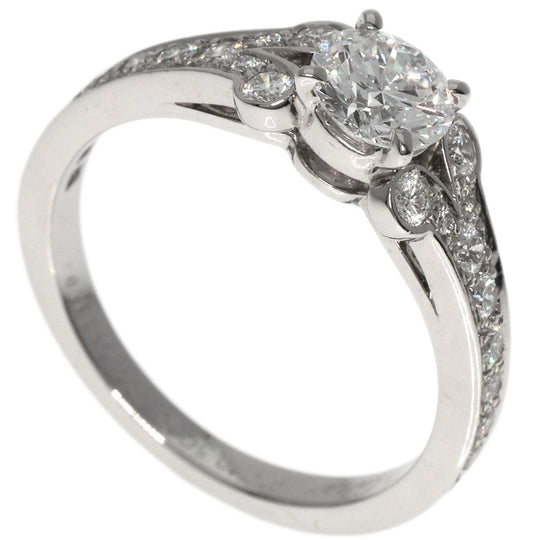 CARTIER Ring PT950 Silver Ballerina Solitaire Diamond #50 Women Used Authentic