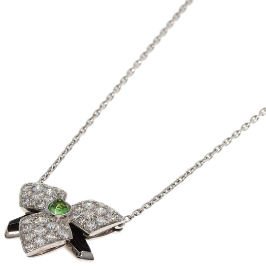 CARTIER Necklace K18WG Silver Caresse d'Orchidee par Cartier Tsavorite Onyx Diamond