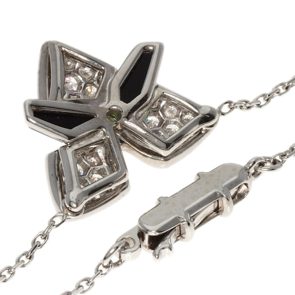 CARTIER Necklace K18WG Silver Caresse d'Orchidee par Cartier Tsavorite Onyx Diamond