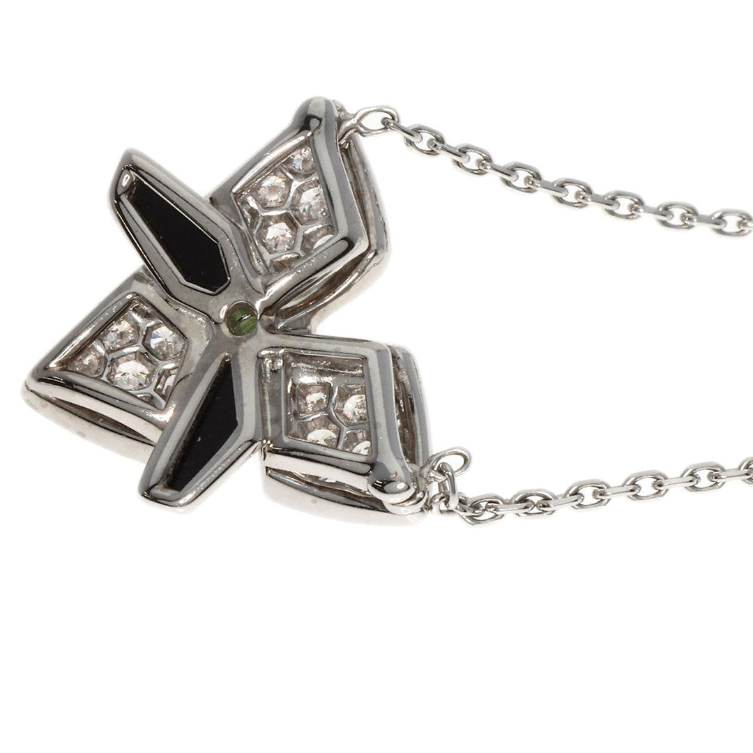 CARTIER Necklace K18WG Silver Caresse d'Orchidee par Cartier Tsavorite Onyx Diamond