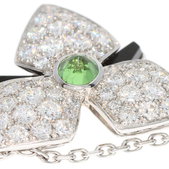CARTIER Necklace K18WG Silver Caresse d'Orchidee par Cartier Tsavorite Onyx Diamond