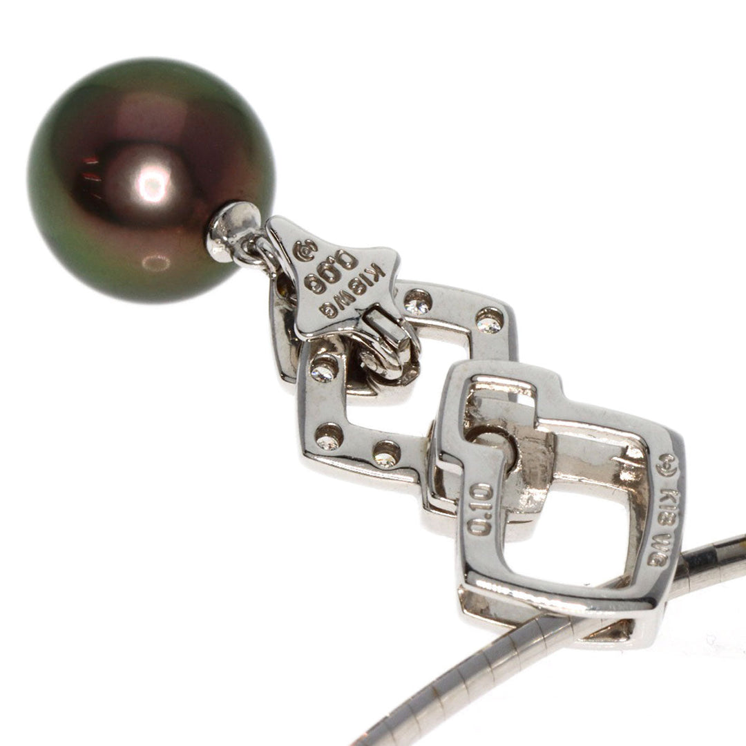 TASAKI Necklace K18WG Silver Black pearl pearl diamond