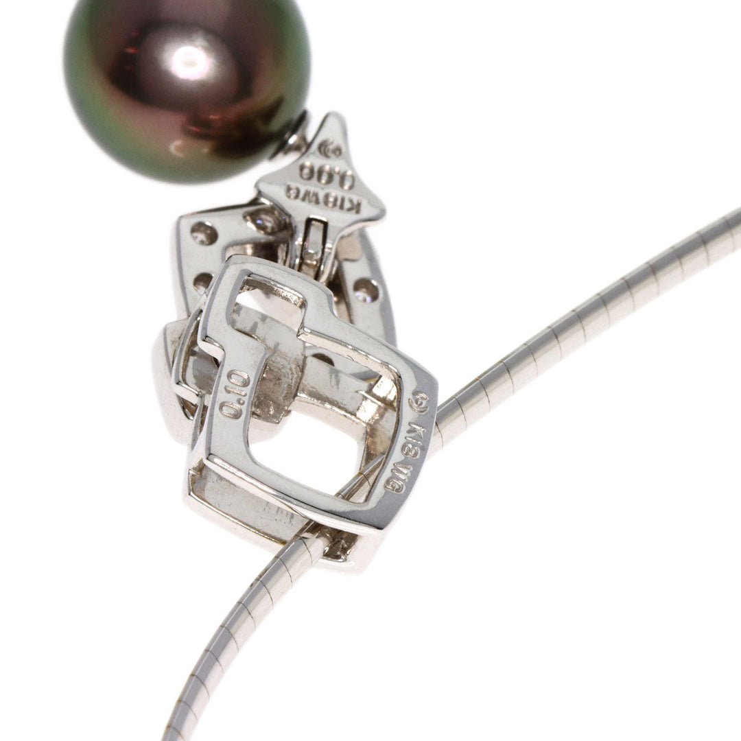 TASAKI Necklace K18WG Silver Black pearl pearl diamond
