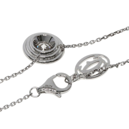 CARTIER Necklace K18WG Silver Damour Diamond