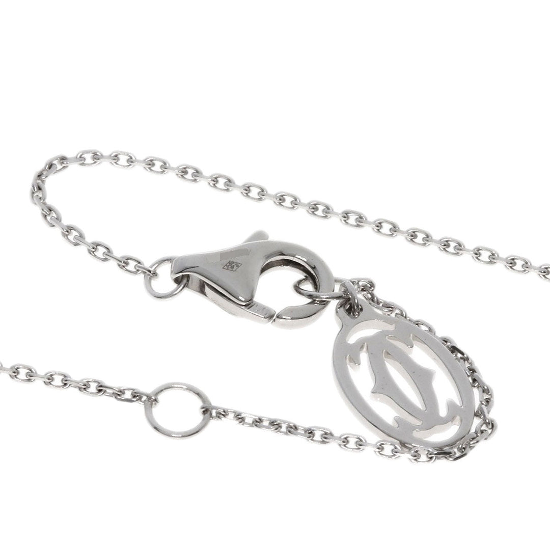 CARTIER Necklace K18WG Silver Damour Diamond