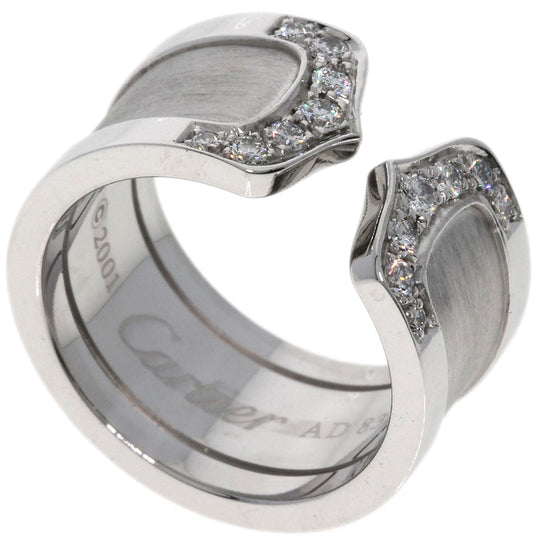 CARTIER Ring K18WG Silver C2 Diamond #48 Women Used Authentic