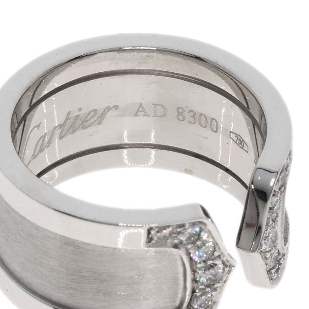 CARTIER Ring K18WG Silver C2 Diamond #48 Women Used Authentic