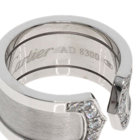 CARTIER Ring K18WG Silver C2 Diamond #48 Women Used Authentic