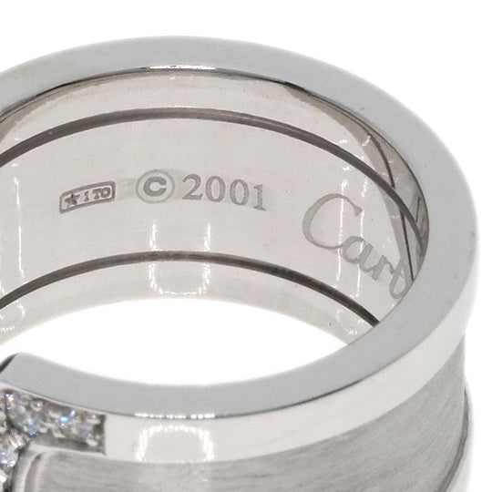 CARTIER Ring K18WG Silver C2 Diamond #48 Women Used Authentic
