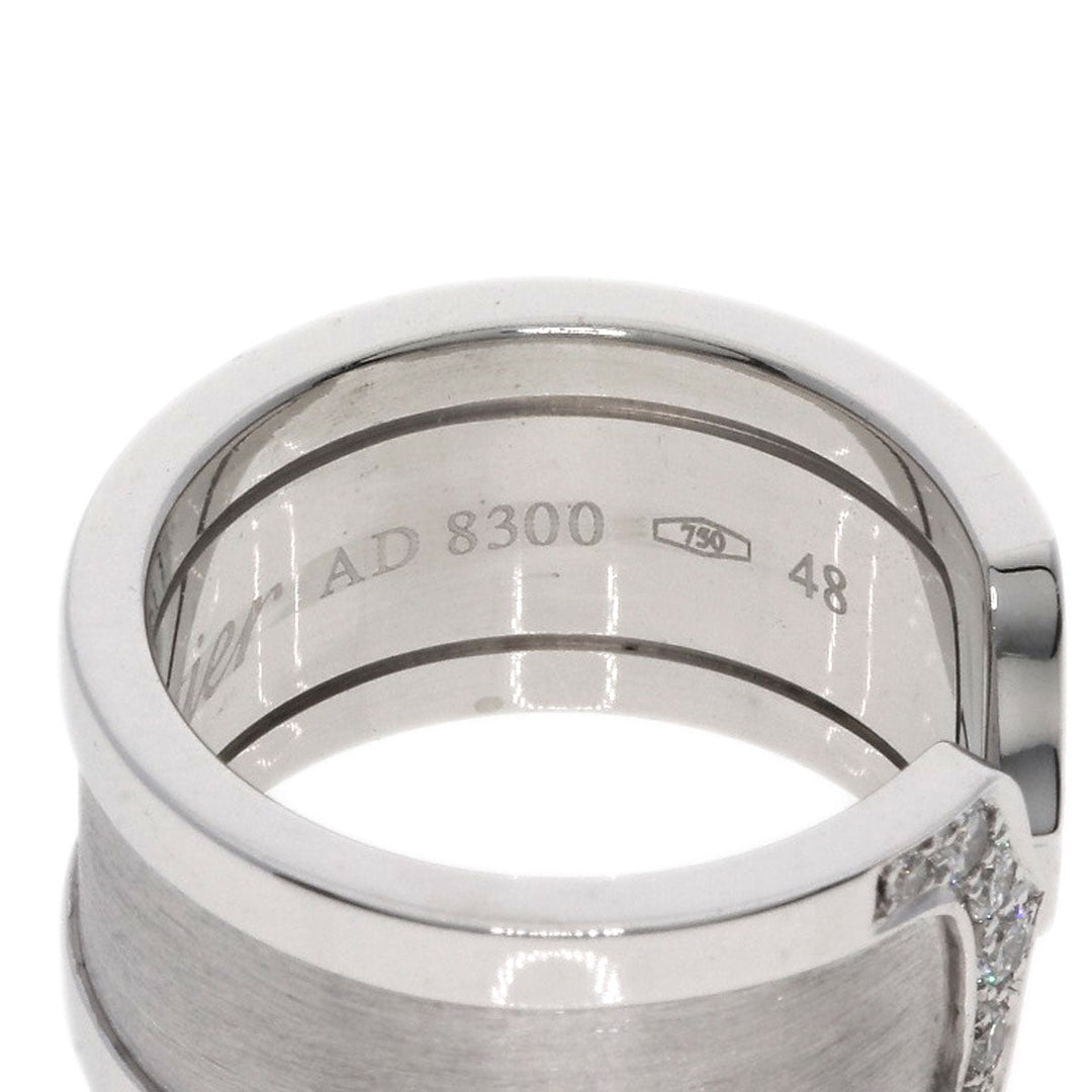 CARTIER Ring K18WG Silver C2 Diamond #48 Women Used Authentic