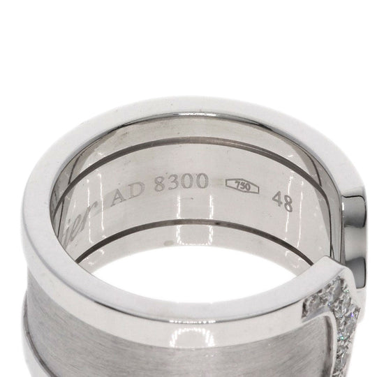 CARTIER Ring K18WG Silver C2 Diamond #48 Women Used Authentic