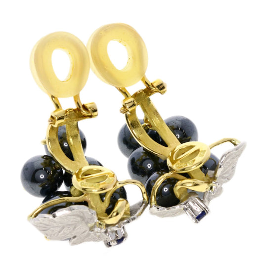 NOBUKO ISHIKAWA Earring K18YG , PT900 gold Hematite Women Used Authentic