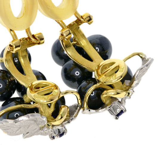 NOBUKO ISHIKAWA Earring K18YG , PT900 gold Hematite Women Used Authentic