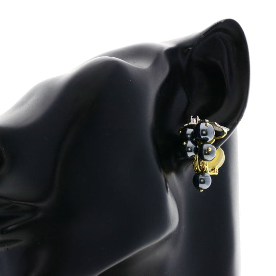 NOBUKO ISHIKAWA Earring K18YG , PT900 gold Hematite Women Used Authentic