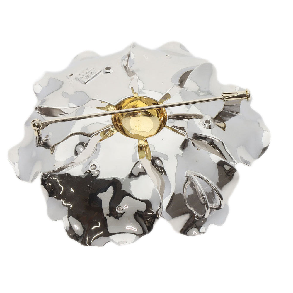 SHUN TAMURA Brooch PT900 , K18YG Silver Diamond shun Women Used Authentic
