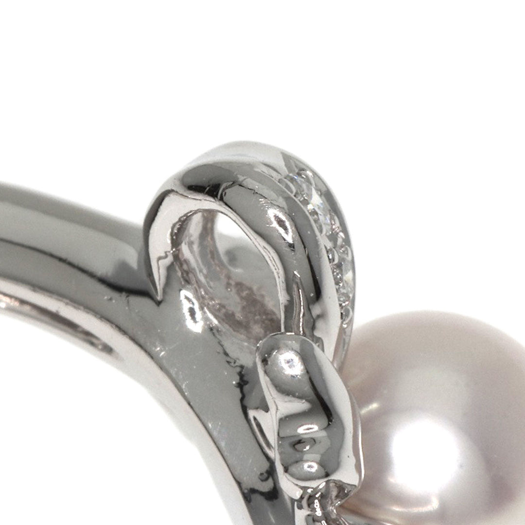 TASAKI Ring PT900 Silver Pearl pearl diamond Women Used Authentic
