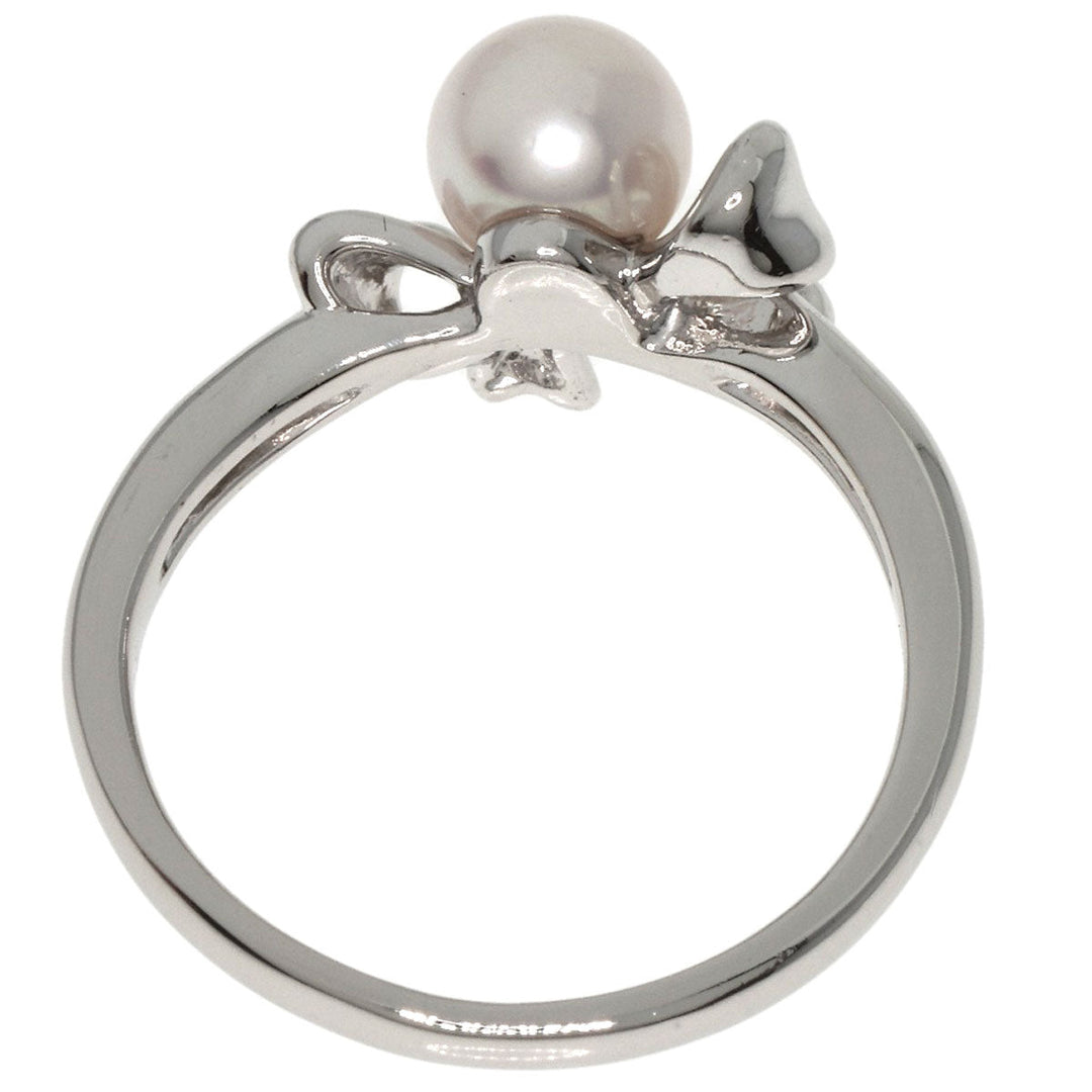 TASAKI Ring PT900 Silver Pearl pearl diamond Women Used Authentic