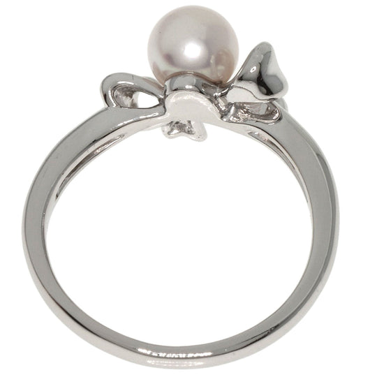 TASAKI Ring PT900 Silver Pearl pearl diamond Women Used Authentic