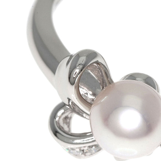 TASAKI Ring PT900 Silver Pearl pearl diamond Women Used Authentic