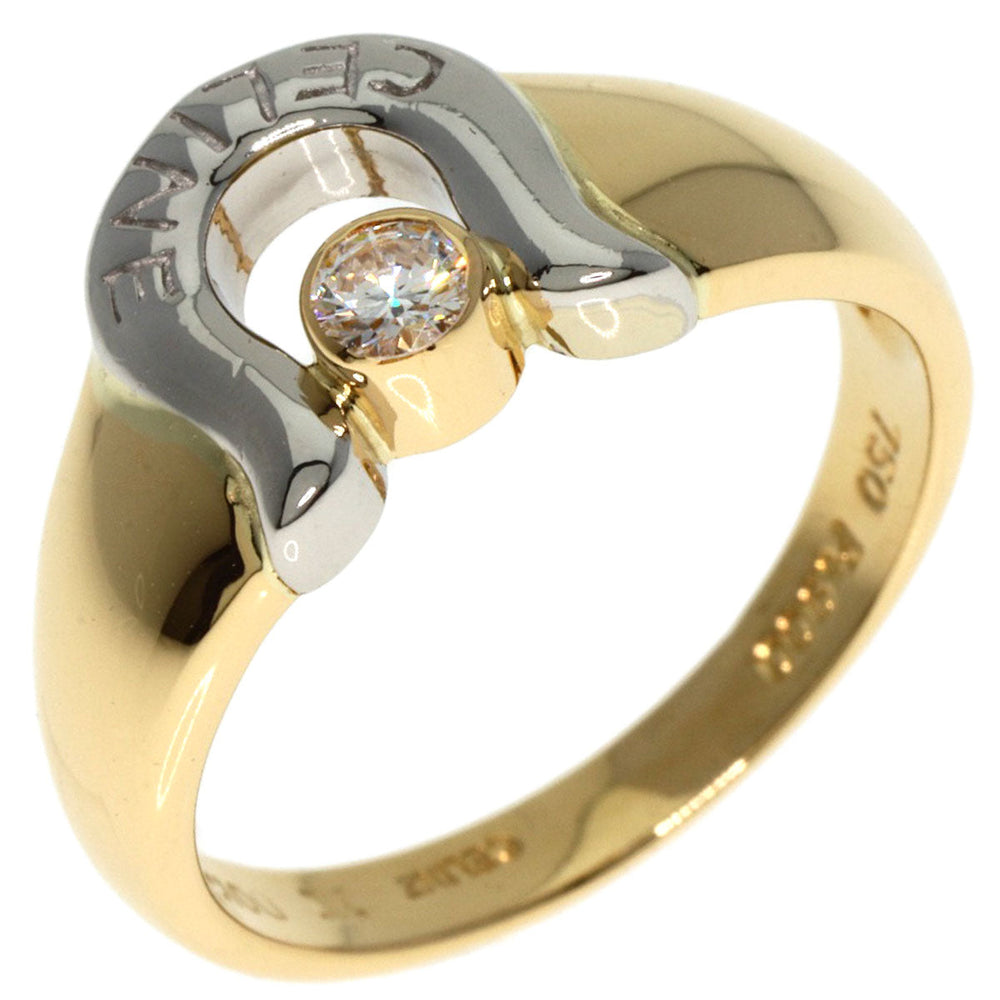 CELINE Ring K18YG , PT900 gold diamond Women Used Authentic